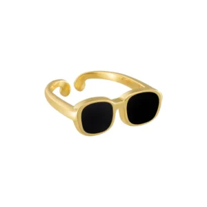 New Design Creative Gold Plated Jewelry 925 Silver Sunglasses Design Open Adjustable Rings for Women