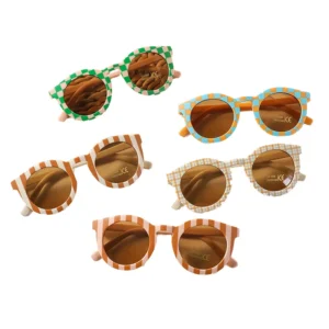 New Design Cute Round Little Children Unisex Sunglasses UV400 Full Rim Comfortable Matt Frame % UV Protection Gift Fashion