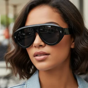 New Design Large Frame Retro Women’s Pilot Shades UV400 Fashion Sunshade Glasses High Quality Customized Logo Toad Sunglasses