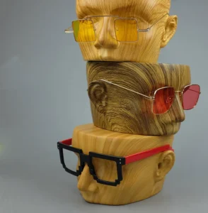 New Design Upscale Wood Color Heads Mannequin Fashion Sunglass Display Head Model