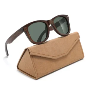 New Design Wood Frame Fashion Sunglasses Trendy Large Square Eyewear for Outdoor Custom Logo Polarized Sun Shades