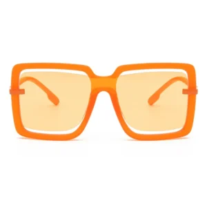 New Designer Hollow Out Square Frame Newest Plastic Manufacture Fashion Women UV400 Unisex Bulk Oversized Sunglasses