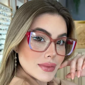 New Designer Multicolored Fashion Spectacles Optical for Girls Square Polygonal Anti Blue Light Blocking Glasses Frame