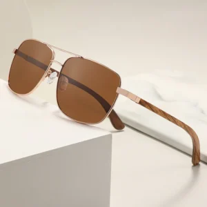 New Ecofriendly Double Bridge Metal Mens Shades Polarized Sunglasses