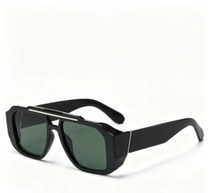 New European American Fashion Square Double Beam Retro Sunglasses Versatile Street Photography Unisex UV400 Trendy