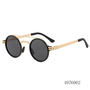 New European American Men’s Round Polarized Sunglasses Metal Vintage Trendy Outdoor