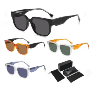 New Fashion Acetate Temple Sunglasses Luxury Women Men Acetate Polarized Sun Glasses
