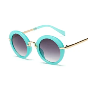 New Fashion Children’s Sunglasses Baby Round Frame Metal Colorful Shades Kids Sunglasses