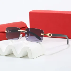 New Fashion Design Rimless Men Women Designer Sunglasses Diamond Cut UV400 Sunglasses