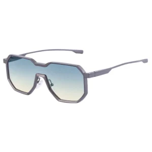 New Fashion Designer One in One Irregular Sunglasses Men’s Classic Punk Style Metallic Sunglasses Men’s UV400