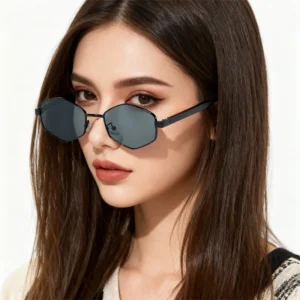 New Fashion Men Women Sunglasses Retro Polygonal Metal Outdoor UV Protection Sun Shades