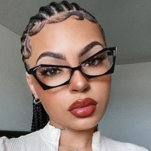 New Fashion Myopia Anti Blue Light Glasses Quadrilateral Cat Eye Personality Small Glass Frames Optical Eyewear