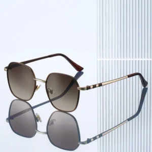 New Fashion Personalized Large Frame Sunglasses Men Square Metal UV400 Sunglasses