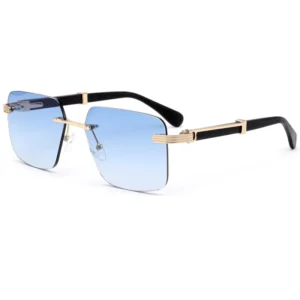 New Fashion Simple Classics Design Rimless Square Sunglasses Retro Frame Ultraviolet Proof Gradient Sunglasses Anteojos De Sol