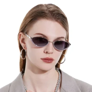 New Fashion Small Frame Metal Cat’s Eye Sunglasses UV400 Protection Unisex Fashion Sunglasses