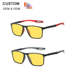 New Fashion Sport TR90 Frame Blue Anti Blue Night Vision Google Sunglasses Ultralight Optical Frame