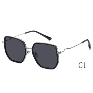 New Fashion Unisex Sunglasses with UV400 Protection High Quality Large Polygonal Frame Metal PC Lenses High Visibility