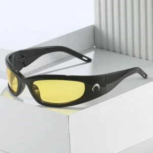 New Fashion Y2K Luxury Brand Sport Personalized Sunglasses Lens PC Frame Small Oval Unisex Sunglasses