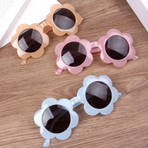 New Fashionable Kids Cute Flower Square UV Protection Sunglasses Frame Children’s Fashion Shape for Kids