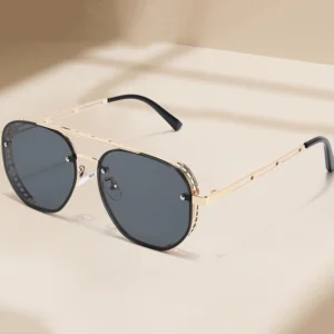 New Fashionable Retro Luxury Square Sun Glasses Anti UV Metal Men’s Outdoor Sunglasses