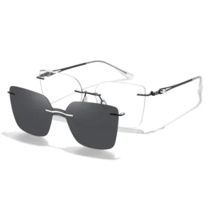 New Fashionable Rimless Polarized Magnetic Sunglasses for Women’s and Men’s Glasses