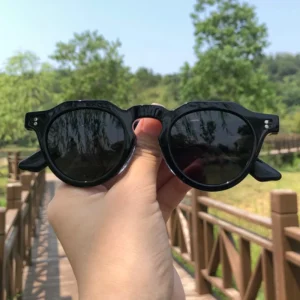 New Handmade Acetate YIXUN Punk Full Rim Rectangle Fashion Sunglasses with TAC Polarized UV400 Lens for Unisex Outdoor Use
