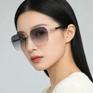 New High End Luxury Pure Titanium Full Rim UV400 Sunglasses Lightweight Square Unisex Outdoor With Customizable Brand Logo