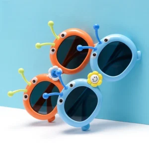 New High-end Oval Green Cartoon Polarized Sunglasses Children Students Unisex Full Frame UV400 Protection Outdoor Use Fishing