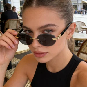 New Hot Selling UV400 Frameless Sun Glasses Retro Casual Fashion Sunglasses Trendy UV400 Sunshades for Women