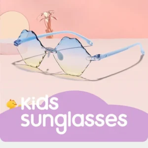 New Kids Candy Color Diamond Lace One Piece Sunglasses Cute Baby Korean Cartoon Versatile Sunshade UV400 Glasses