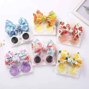 New Kids Sunglasses Headband Set Cute Cartoon UV Protection Glasses with Adjustable Band for Boys Girls Outdoor Activities