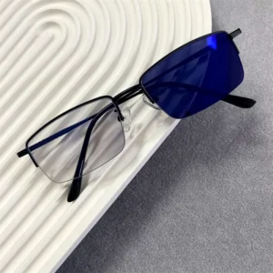 New Men’s Antireflective Photochromic Glasses Color Changing Lenses Anti Blue Light Black Frame for Computer Screen Fishing