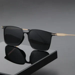 New Men’s Polarized Sunglasses Metal Thin Frame Square Sunglasses Driving UV Protection Glasses