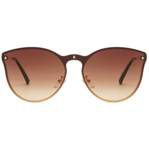 New Metal Frame Classic Shades Custom Designer Fashion Women UV400 Unisex Brown Cat Eye Sunglasses