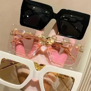 New Polarized Chain UV Protection Full Rim Square Frame Customizable Logo Women’s Outdoor Fashion Sunglasses