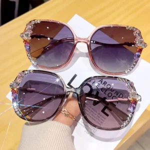 New Polarized Sunglasses UV400 Protection High end Metal Frame Gray Fashionable Women’s Trendy Style