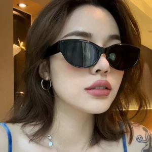New Retro Hip Hop Oval Small Frame Sun Glasses Trendy Polarized Lens High End Feel New Sun Protection Sunglasses