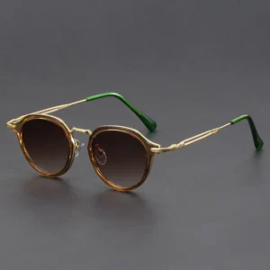 New Retro Metal Round Frame Sunglasses UV400 Protection Blue Light Blocking Anti Glare Vintage Sun Glasses for Outdoor