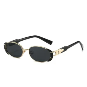New Retro Oval Sunglasses Fashionable Metal Design Outdoor Street Style Sun protection Sunglasses