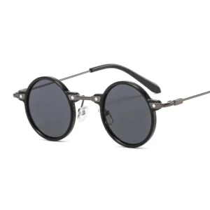 New Retro Small Frame Round Hip Hop Sunglasses Metal Sunglasses Steampunk