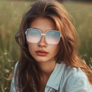 New Rice Nail Square Frame Sunglasses Fashion Internet Celebrity Women’s Hot Selling Glasses Anti UV Retro Sunglasses