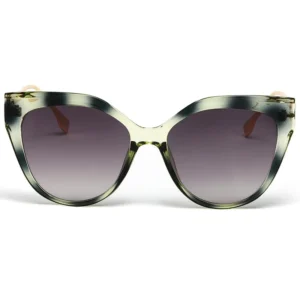 New Round Cat Eye Tortoiseshell Big Frame Metal Temple Style Designer Women UV400 Unisex Plastic Sunglasses