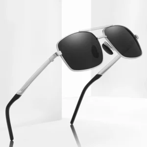 New Square Metal Sunglasses Fashion Men Polarized Sunglasses Vintage Ins Style Outdoor Driving Sunglasses