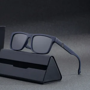 New Square Polarized Full Frame Sunglasses Men’s Retro PC Legs Personalized Outdoor Sunscreen Travel Driving Cross border