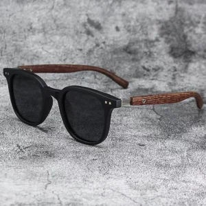 New Square Wood Grain Leg Cross Border European American Sunglasses High End Unisex Eyewear UV400 Protection