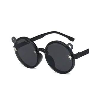 New Style Bear Shape Frame Child Sun Glasses Retro Clip on Sunglasses