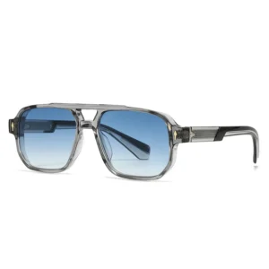 New Style European American Men’s Pilot Sunglasses UV400 Retro Double bridge Square Frame Cross border Ready Stock