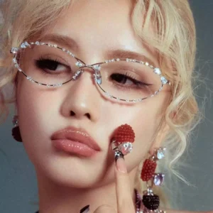 New Style Personalized Punk Diamond Metal Frame Oval Sunglasses Lenses Protection European American Fashion Custom