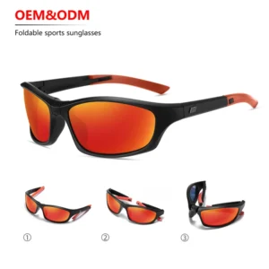 New Style Popular Custom TR90 Outdoor Polarized Bike Ride Cycling Windproof Folding Sport Sunglasses