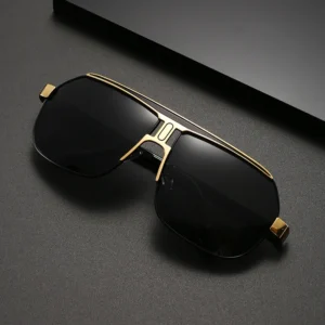 New Style Sunglasses for Men Personality Large Frame Day and Night Use UV Protection Polarized Driving Glasses